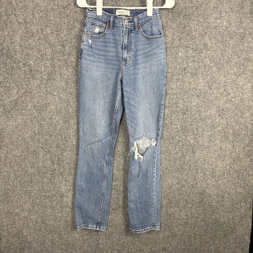 Abercrombie & Fitch The 90's Slim Straight Jeans Womens Size 25 Ultra High